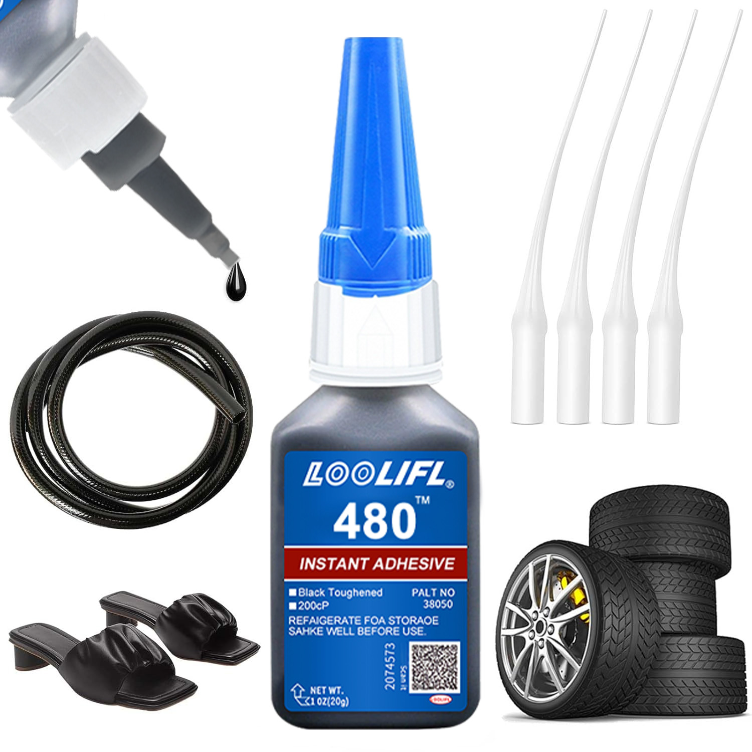 Woodworking Glue - 480 กาวแห้งเร็วสีดำ กาวเหลวทรงพลังสำหรับหนัง ยาง ไม้ และโลหะ