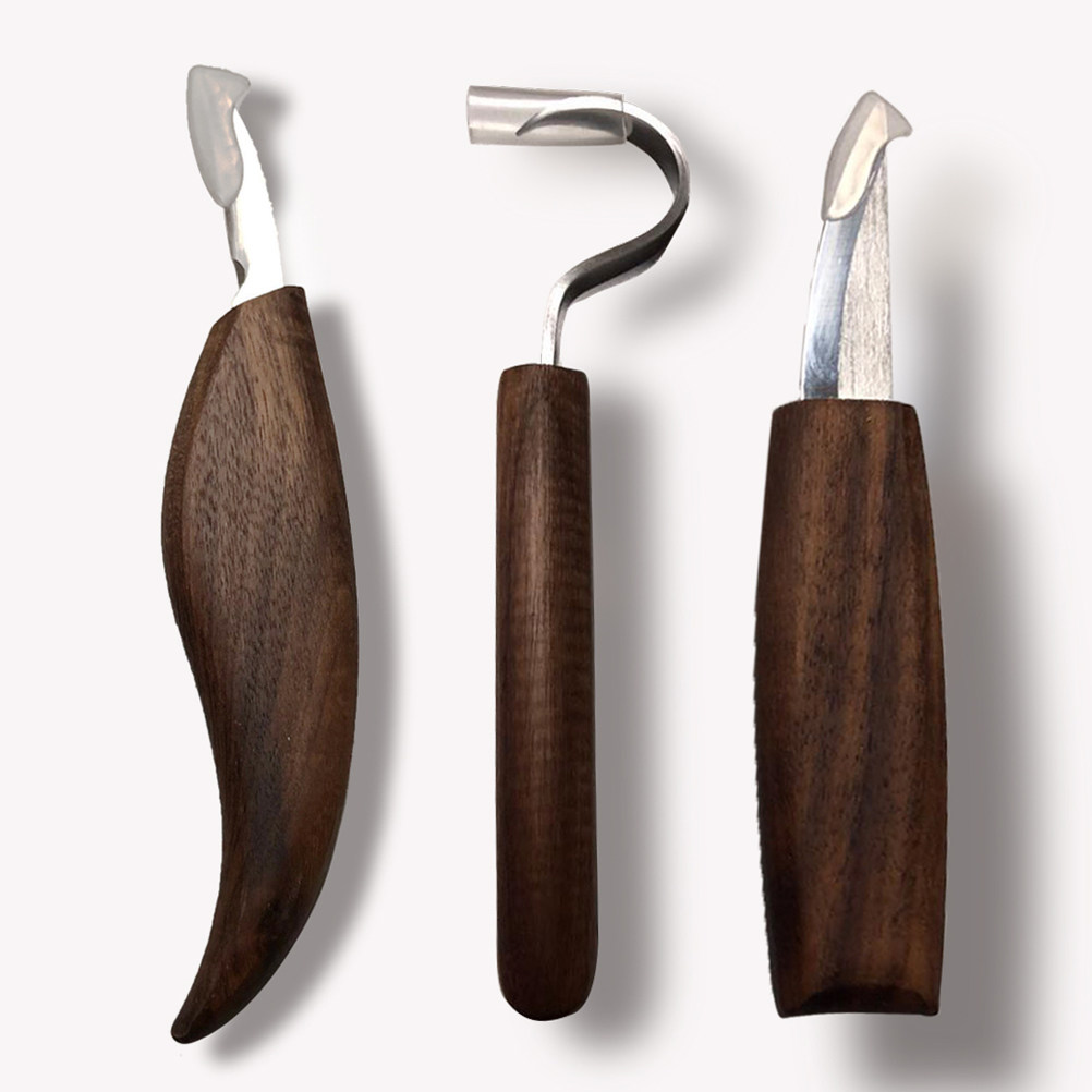 Wood Chisel Set - ชุดเครื่องมือแกะสลักไม้สแตนเลส 5 ชิ้น สำหรับไม้เนื้ออ่อน งานแกะสลักด้วยมือ DIY